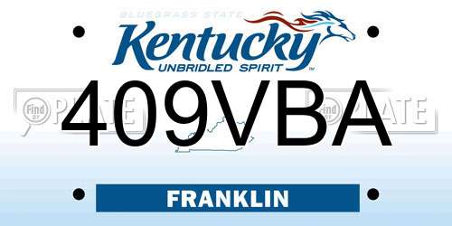 409VBA Kentucky License Plate