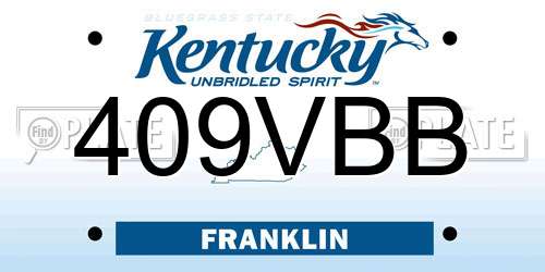 409VBB Kentucky License Plate