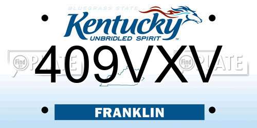 409VXV Kentucky License Plate