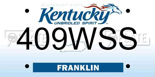 409WSS Kentucky License Plate