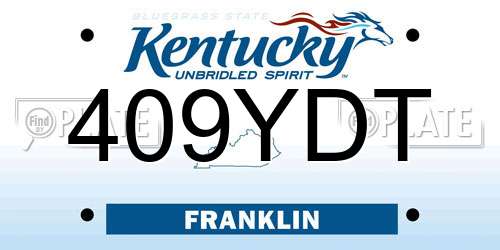 409YDT Kentucky License Plate