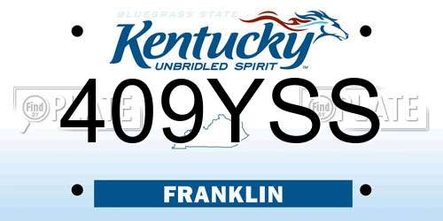 409YSS Kentucky License Plate