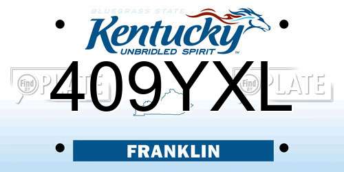 409YXL Kentucky License Plate