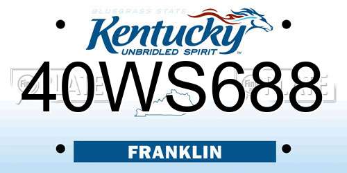 40WS688 Kentucky License Plate