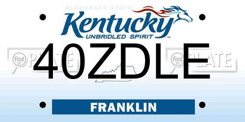 40ZDLE Kentucky License Plate