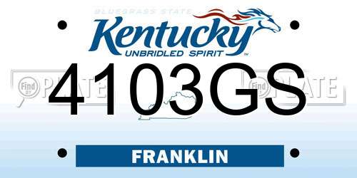 4103GS Kentucky License Plate
