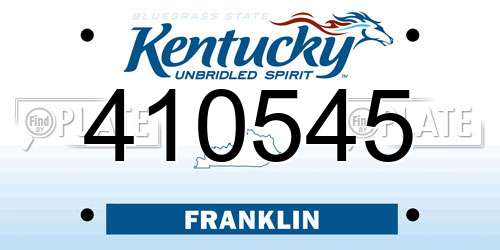 410545 Kentucky License Plate