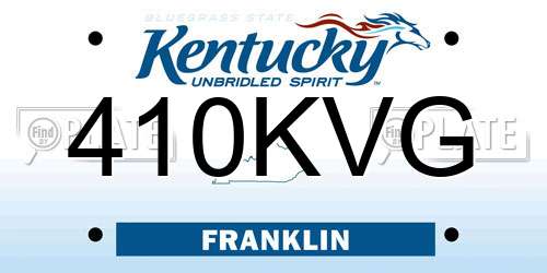 410KVG Kentucky License Plate