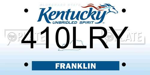 410LRY Kentucky License Plate