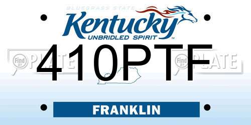 410PTF Kentucky License Plate