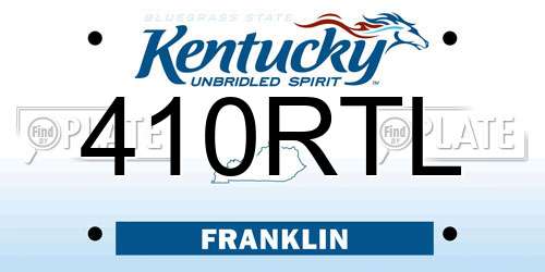 410RTL Kentucky License Plate