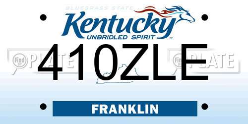 410ZLE Kentucky License Plate