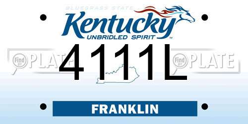 4111L Kentucky License Plate