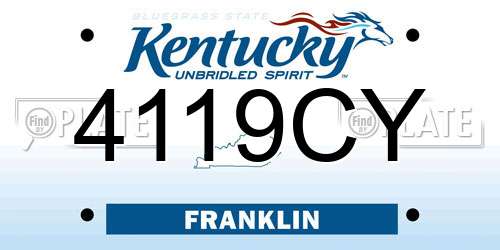 4119CY Kentucky License Plate