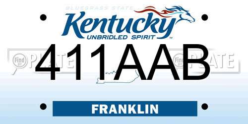 411AAB Kentucky License Plate