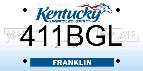 411BGL Kentucky License Plate