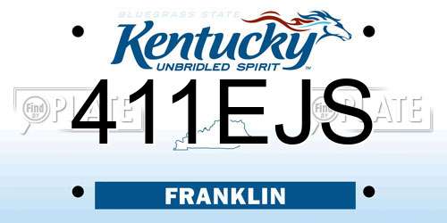 411EJS Kentucky License Plate