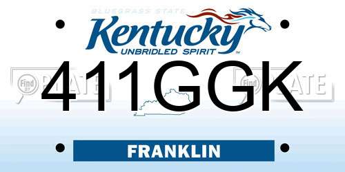 411GGK Kentucky License Plate