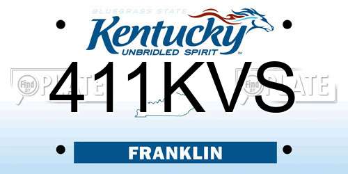 411KVS Kentucky License Plate