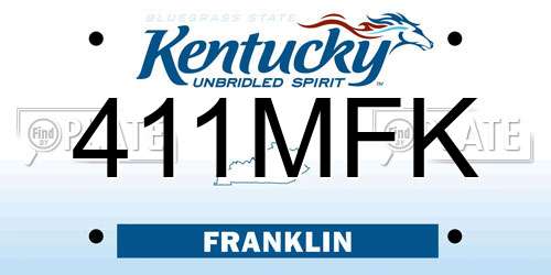 411MFK Kentucky License Plate
