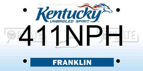 411NPH Kentucky License Plate