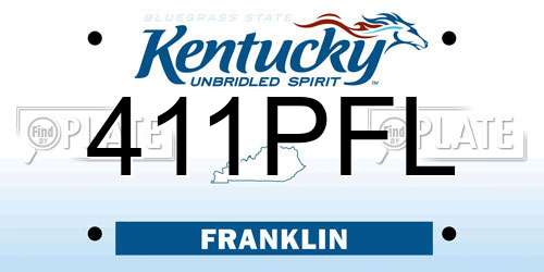 411PFL Kentucky License Plate