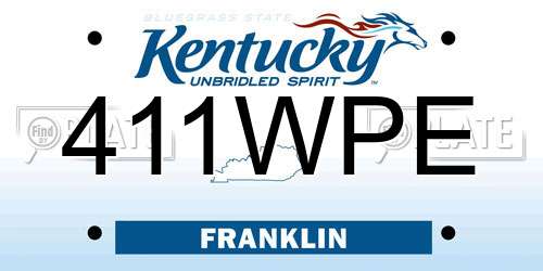 411WPE Kentucky License Plate