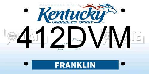 412DVM Kentucky License Plate