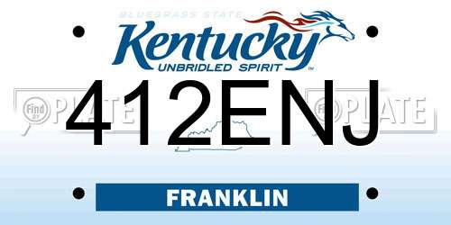 412ENJ Kentucky License Plate