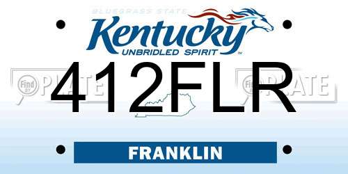 412FLR Kentucky License Plate