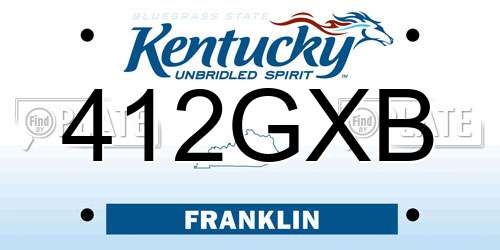 412GXB Kentucky License Plate