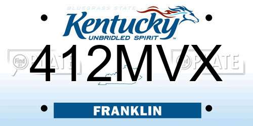 412MVX Kentucky License Plate