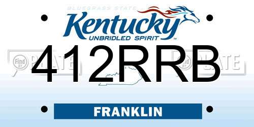 412RRB Kentucky License Plate