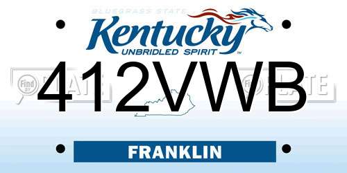 412VWB Kentucky License Plate