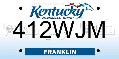 412WJM Kentucky License Plate
