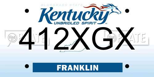 412XGX Kentucky License Plate