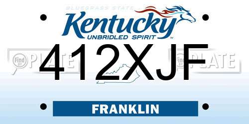 412XJF Kentucky License Plate