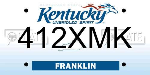 412XMK Kentucky License Plate