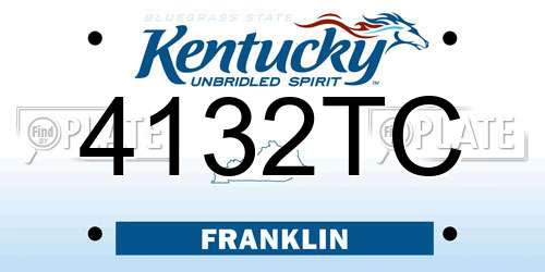 4132TC Kentucky License Plate