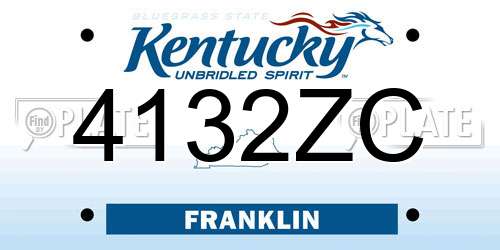 4132ZC Kentucky License Plate