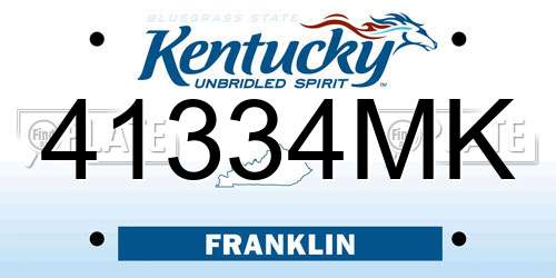 41334MK Kentucky License Plate