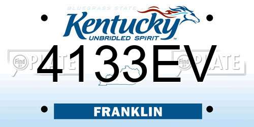 4133EV Kentucky License Plate