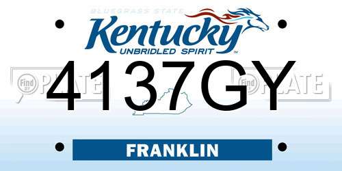 4137GY Kentucky License Plate