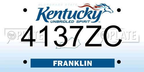 4137ZC Kentucky License Plate