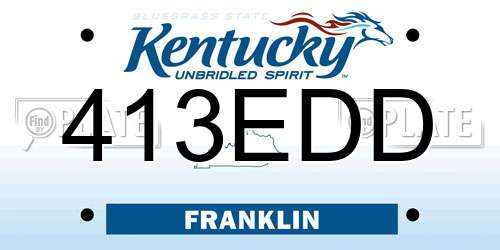 413EDD Kentucky License Plate