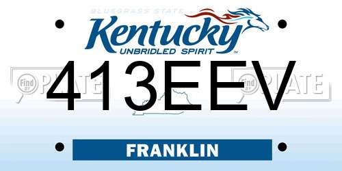 413EEV Kentucky License Plate