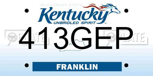 413GEP Kentucky License Plate
