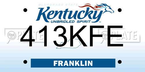 413KFE Kentucky License Plate