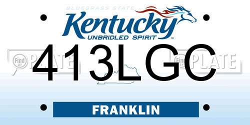 413LGC Kentucky License Plate