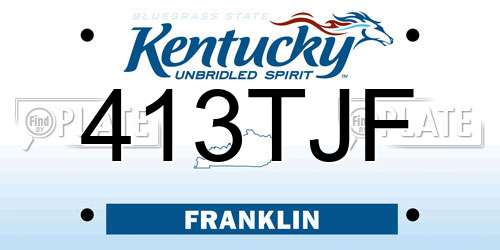 413TJF Kentucky License Plate